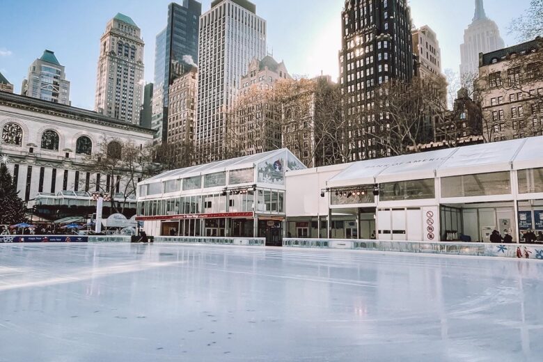 dove pattinare sul ghiaccio a New York